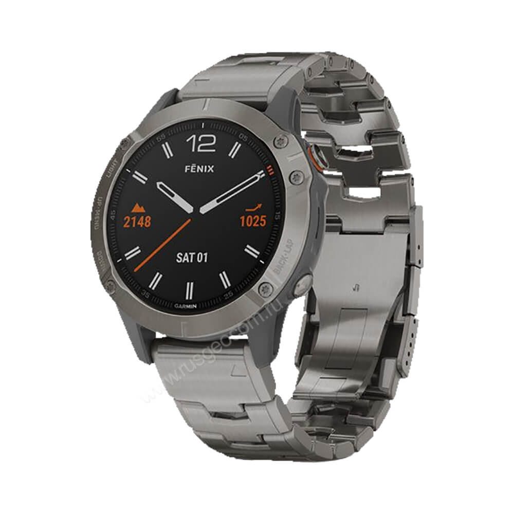 Часы Garmin Fenix 6 Sapphire титановый с титановым браслетом