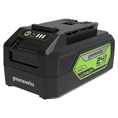 Greenworks G24AB 24V (145 км/ч) с АКБ 4 Ач с USB + ЗУ 4А быстрое - воздуходувка аккумуляторная