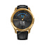 smart-часы Garmin Vivomove Luxe золотистые черные с кожаным ремешком