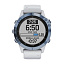 Часы для спорта Garmin Fenix 6 Pro Solar синий минерал с белым ремешком