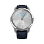 Часы с gps  Garmin Vivomove Luxe серебристый с темно-синим кожаным ремешком
