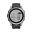 спортивные Часы Garmin Fenix 7 серебристый с графитовым силиконовым ремешком