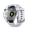 Часы с gps  Garmin Fenix 7S серебристый с белым силиконовым ремешком