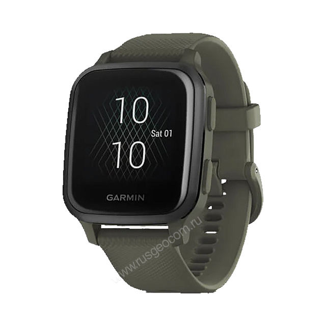 Часы Garmin Venu Sq Music Edition темно-зеленый с серым алюминиевым безелем